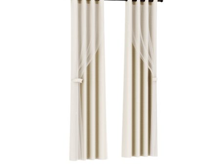 Artiss 2X 132x274cm Blockout Sheer Curtains Beige Discount