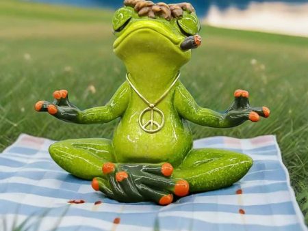 Zen Frog Meditation Figurine - Peaceful Yoga Frog Statue Online