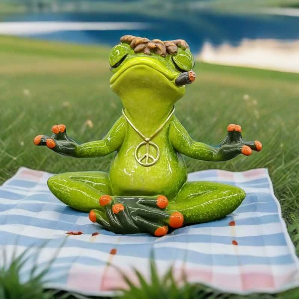 Zen Frog Meditation Figurine - Peaceful Yoga Frog Statue Online