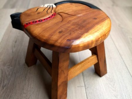 Kids Wooden Stool Cat Fashion