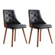 1 Set of 2 Artiss Dining Chairs Black PU Hot on Sale