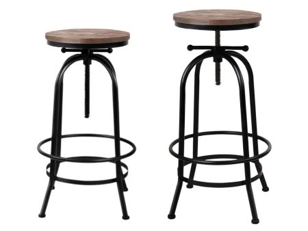 Artiss 4x Bar Stools Kitchen Dining Chairs Adjustable Wooden Vintage Stool Online Hot Sale