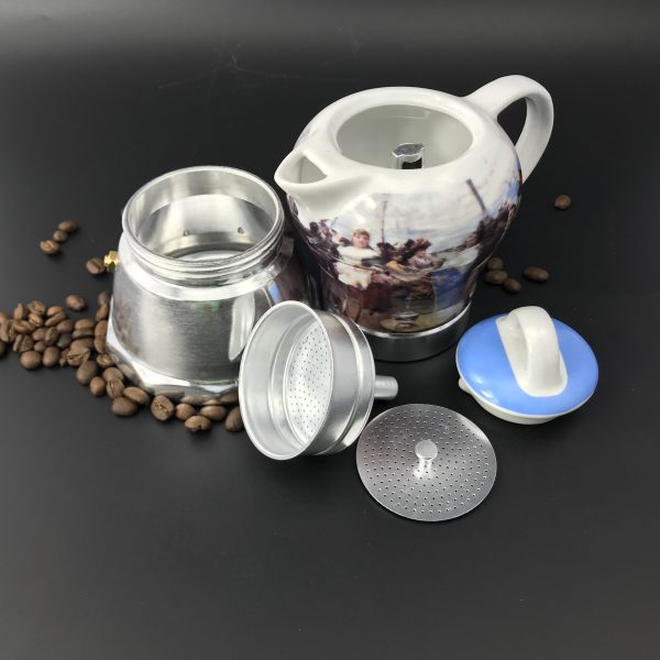 Afternoon Tea Vintage Porcelain Ceramic Italian Stove Top Espresso Coffee Maker 3-4Cups 200ml Online now