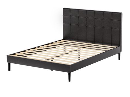 Artiss Bed Frame Double Size LED Black RAVI For Sale