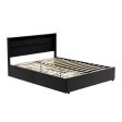 Artiss Bed Frame Queen Size LED with 4 Drawers Black DUNN Sale