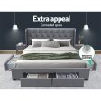 Artiss Bed Frame Queen Size with 4 Drawers Grey MILA Sale