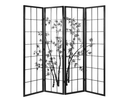 Artiss 4 Panel Room Divider Screen 174x179cm Bamboo Black White Online Sale