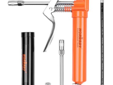 2-WAY Mini Grease Gun Manual Pistol Grip With 3OZ Cartridge Flexi Hose & Coupler Supply