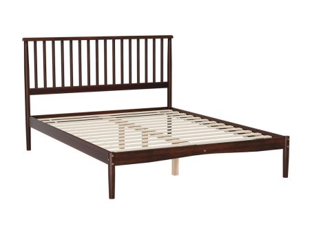 Artiss Bed Frame Double Size Wooden Base Mattress Platform Timber Walnut VISE Online Hot Sale