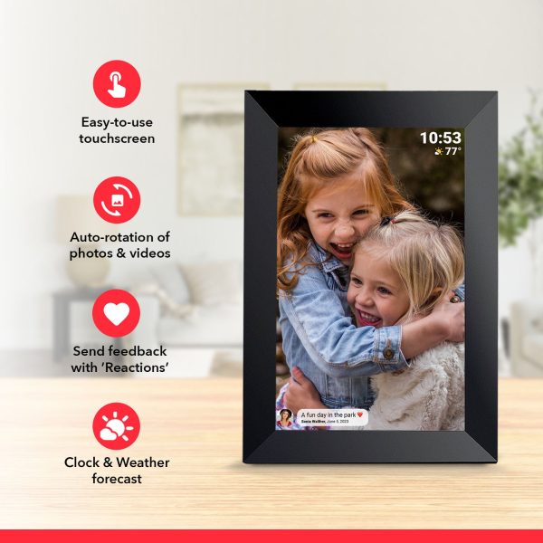 Black 16GB Storage 10-Inch WiFi Digital Photo Frame | HD Display + Remote Photo Video Sharing via App | Hot on Sale