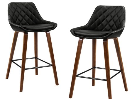 Artiss 4x Bar Stools PU Seat Wooden For Cheap