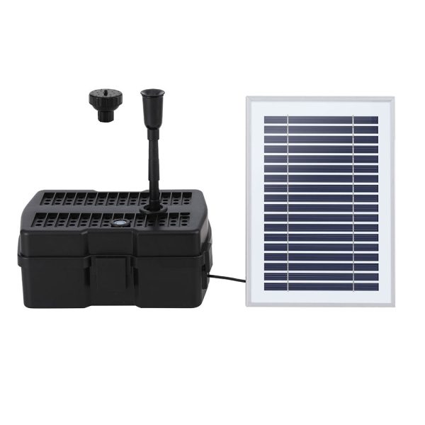 Gardeon Solar Submersible Water Pond Fountain Pump with Filter Box 4.6FT 470L H Hot on Sale