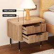 Artiss Bedside Table 2 Drawers Paulownia Wood Pine For Sale