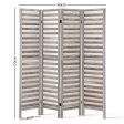 Artiss 4 Panel Room Divider Screen 163x170cm Louver Grey Online Hot Sale