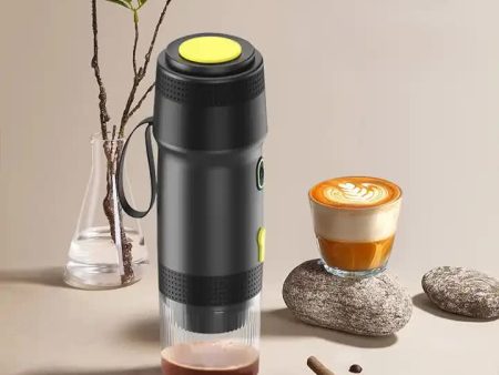 Black Portable Fully Automatic Espresso Coffee Machine - Universal 3-in-1 Capsule, Coffee Powder & Espresso Maker on Sale