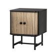 Artiss Bedside Table Side End Table Slidng Doors Storage Nightstand Black BORIS Online