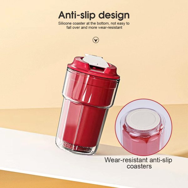 460ml Double wall insulated Coffee Cup Red Hot on Sale