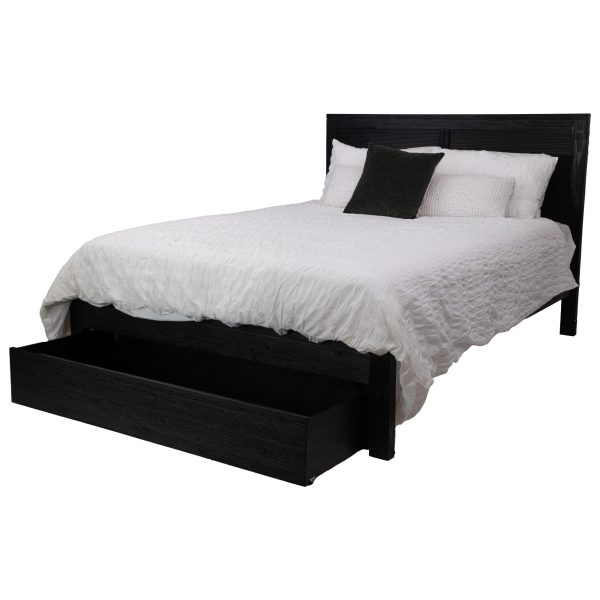 Tofino Bed Frame King Size Timber Mattress Base With Storage Drawers - Black Hot on Sale