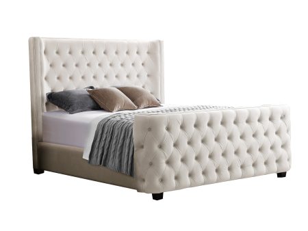 Milan Cream Velvet Tufted  Headboard and End board Bed Frame - Queen Fashion