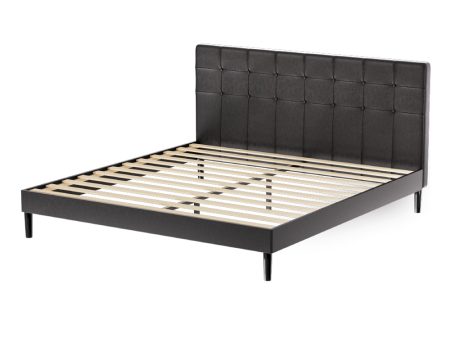 Artiss Bed Frame King Size LED Black RAVI Discount