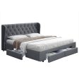 Artiss Bed Frame Queen Size with 4 Drawers Grey MILA Sale