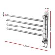 Towel Rail Rack Holder 4 Bars Wall Mounted Stainless Steel Swivel Hanging Hook on Sale