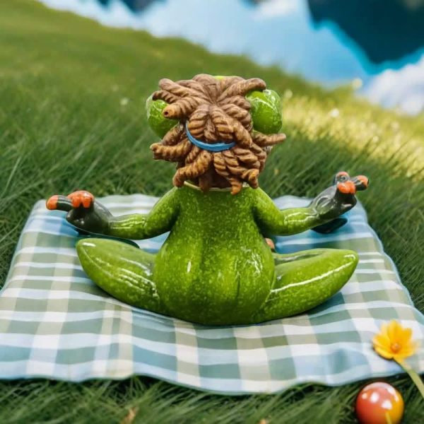 Zen Frog Meditation Figurine - Peaceful Yoga Frog Statue Online