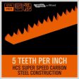 5Pc 9    240mm Reciprocating Saw Blades 5TPI Wood Timber Pruning Tool W T Case Supply