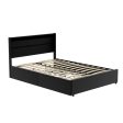 Artiss Bed Frame Double Size LED with 4 Drawers Black DUNN Online now