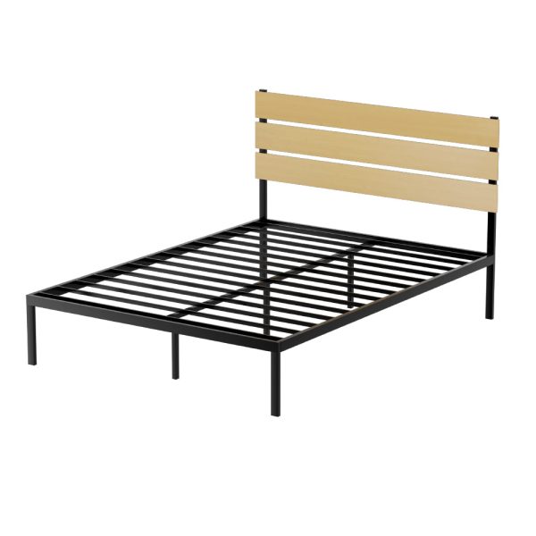 Artiss Bed Frame Queen Size Metal Base Mattress Platform Foundation Black PAULA Online Sale