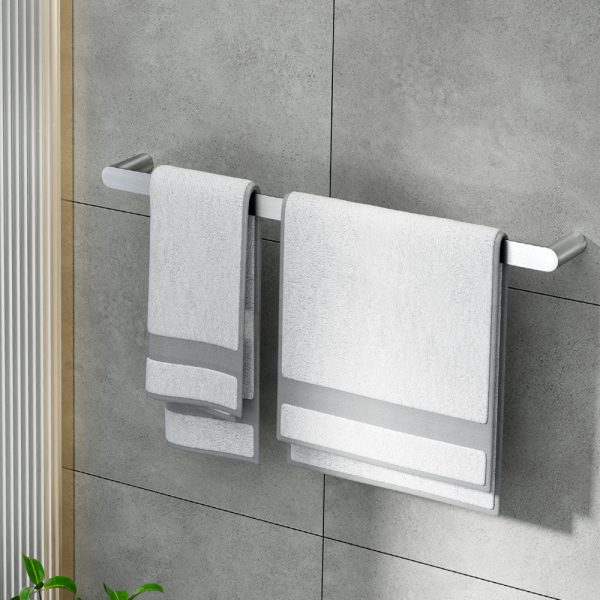 Towel Rail Rack Holder Single 600mm Wall Mounted Stainless Steel Silver Online