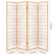 Artiss 4 Panel Room Divider Screen 174x179cm Natural Cheap