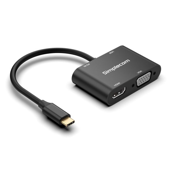 Simplecom DA440 4-in-1 USB-C Multiport Adapter with Power Delivery USB 3.0 VGA HDMI Online Sale