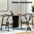 1 Set of 2 Artiss Dining Chairs Wooden Rattan Wishbone Black Online Hot Sale