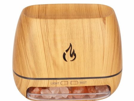 Wooden LED Flame Aromatherapy Diffuser with Humidifier - Ambient Light Essential Oil Diffuser Online Hot Sale