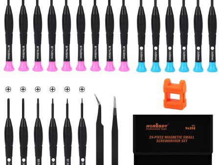 24-Piece Magnetic Precision Screwdriver Set - Small Screwdrivers for Eyeglasses, Phones, Watches Electronics Repair Supply