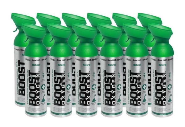 12pk 10 Litres of Boost Pure Oxygen in a Can Supplemental - 200 Breath (Large) Sale