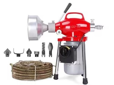 400W Drain Cleaner Electric Eel Rigid Plumbing Sewerage Pipe Machine 6 Cutters For Discount