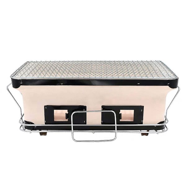 Portable Hibachi Tabletop Grill Dual Charcoal BBQ Chambers For Discount