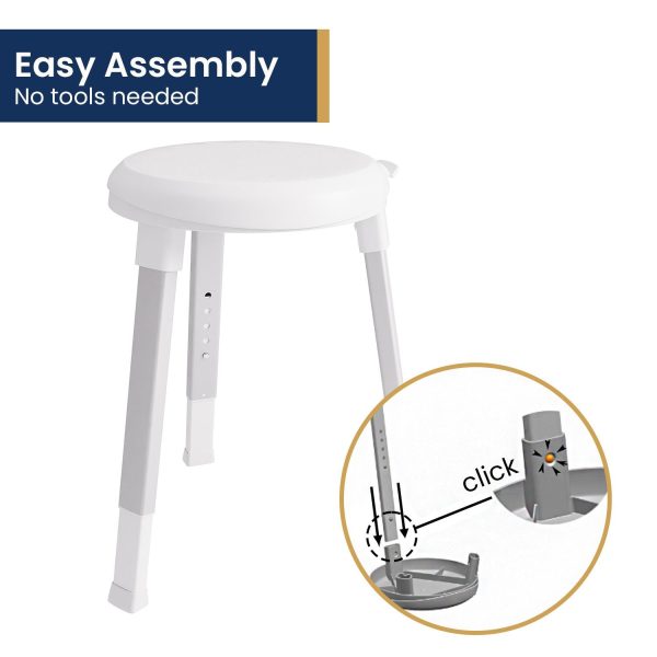 Evekare Deluxe Height-adjustable Rotating Bathroom Stool Online