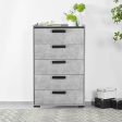 Dressing Chest With 6 Storage Drawers MDF Mirror Combination of Black & Cement Colour Online