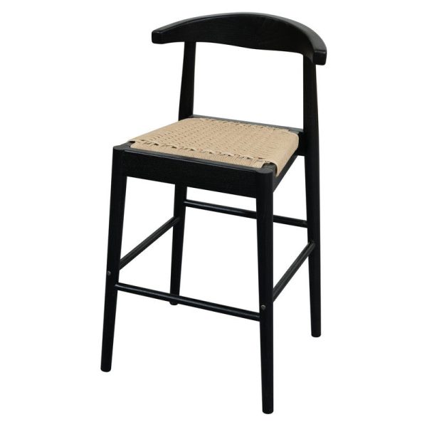 Arden Solid Oak Loom Kitchen Counter Stool (Black) Online Sale