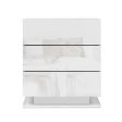 Artiss Bedside Table LED 3 Drawers - MORI White Online Hot Sale