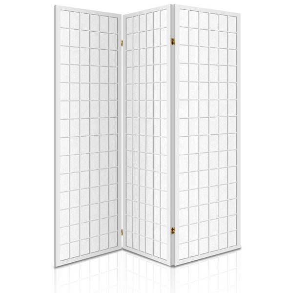 Artiss 3 Panel Room Divider Screen 131x179cm White Supply