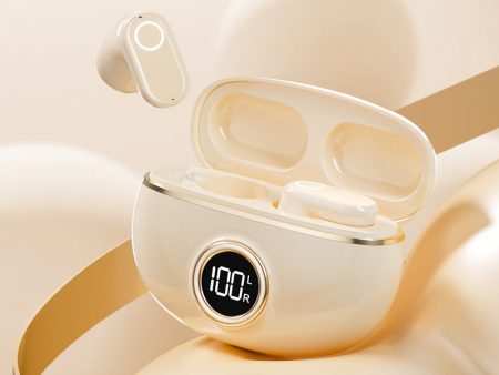 Beige M84 Short Handle Plated In-Ear Bluetooth Earphones - Noise-Cancelling, Wireless, Retro Minimalist Design Online