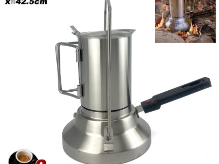 2 In 1 Camping Stainless Steel 9Cup Pot Moka Coffee Maker Italian Espresso Kettle 2024 NEW MODLE Hot on Sale