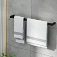 Towel Rail Rack Holder Single 600mm Wall Mounted Stainless Steel Black Online Sale