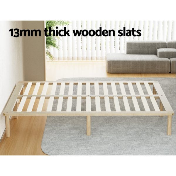 Artiss Bed Frame Queen Size Wooden Base Mattress Platform Timber Pine AMBA Sale