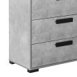 Dressing Chest With 6 Storage Drawers MDF Mirror Combination of Black & Cement Colour Online