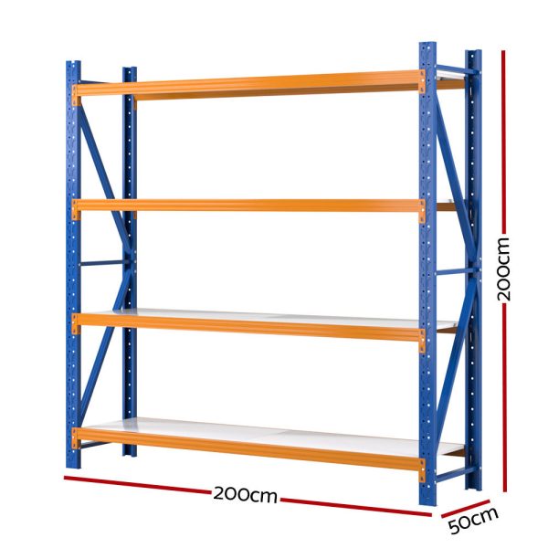 Giantz 2Mx2M Garage Shelving Warehouse Rack Pallet Racking Storage Shelf Blue For Discount